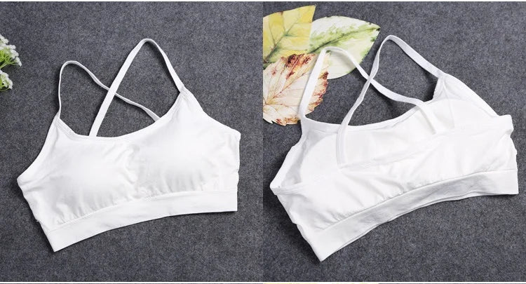 Women's Wireless Sports Yoga Crop Top – Seamless Activewear with Wide Letter Straps