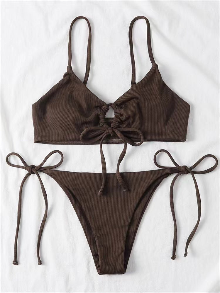 Low Waist Solid Brazilian Bikini Set – Women's 2-Piece Swimsuit