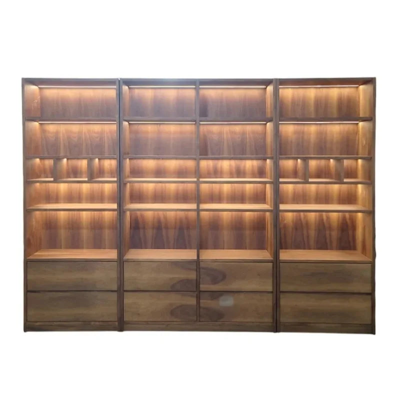 Wooden Bookshelf & Library Storage Cabinet – Bookcase for Living Room & Study