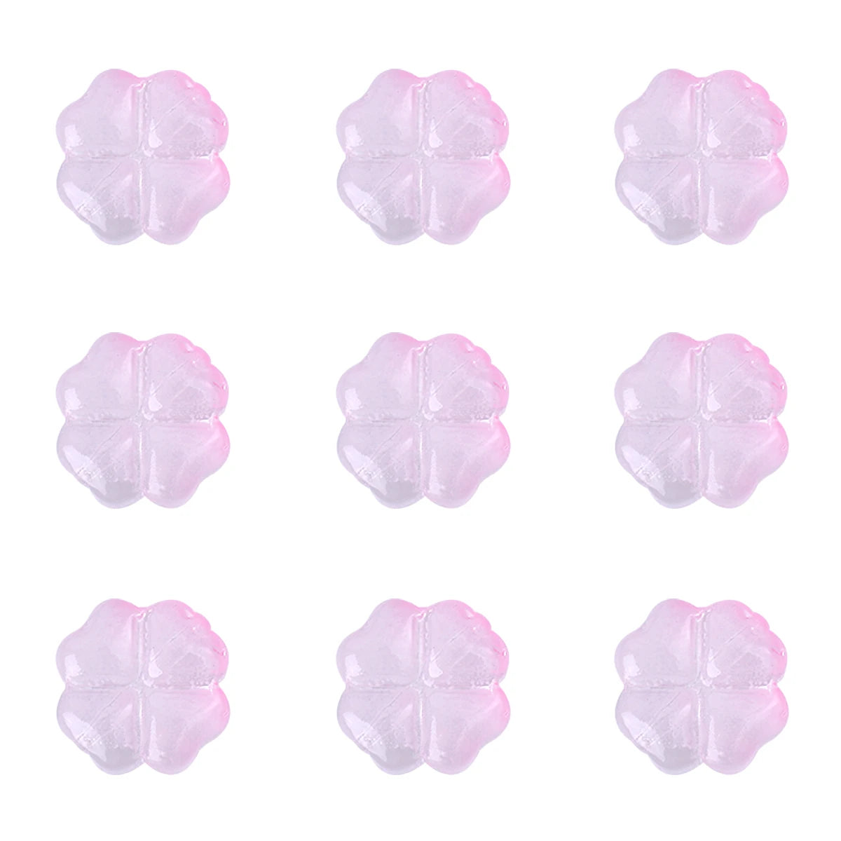 20pcs/bag Transparent Four leaf flower Shape Glass Beads, Lucky Beads for DIY Jewelry Making Bracelets, Crafts -Exquisite Gifts