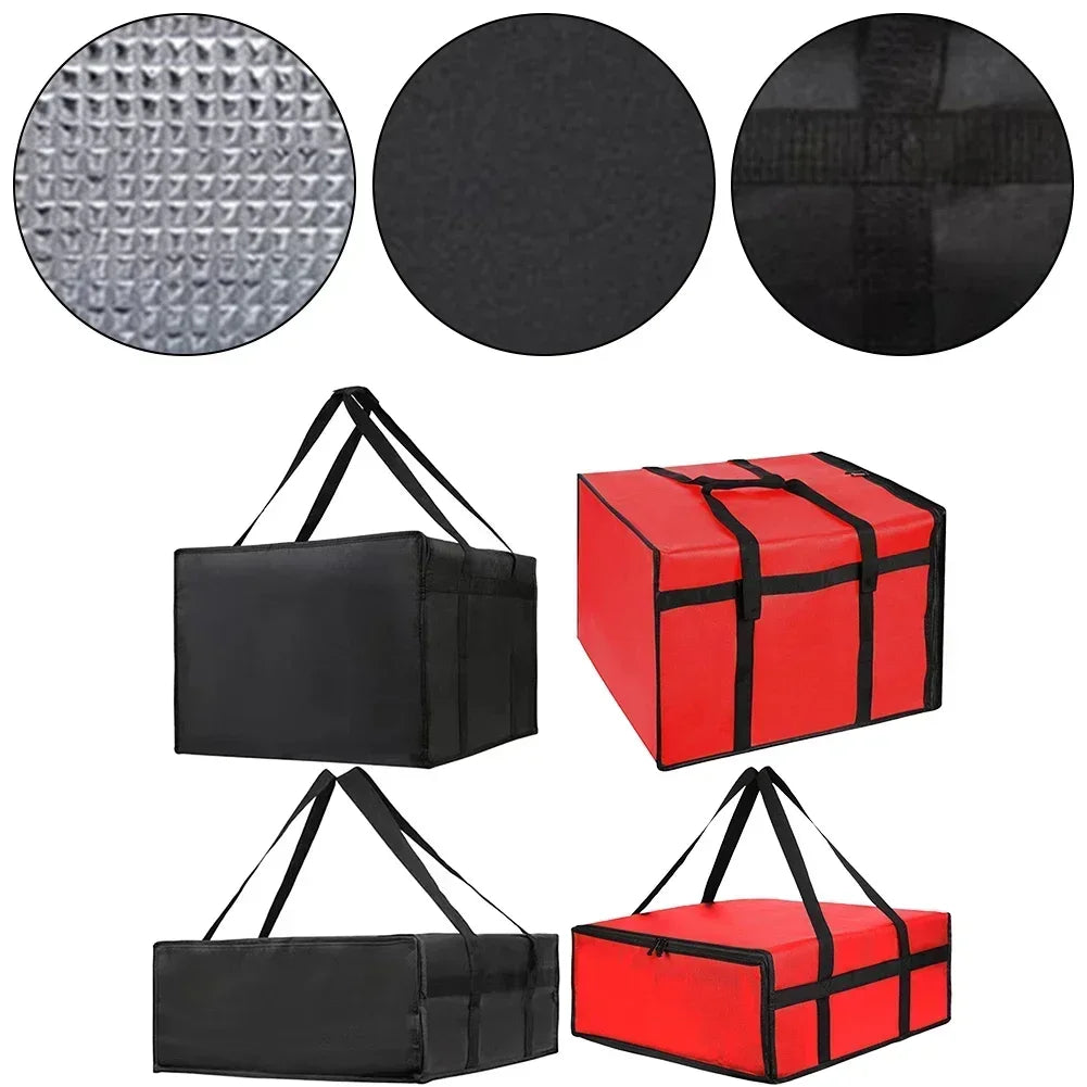 1pc Pizza Delivery Bag Non-woven Fabric Insulated Pizza Delivery Bags Grocery Food Bag Portable Bag Replacement Parts