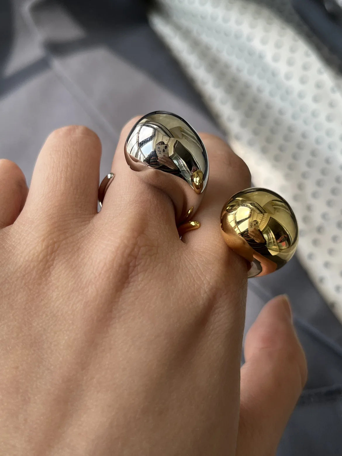 925 Sterling Silver Water Drop Ring For Women Gift Geometric Punk Exaggeration Trend Hiphop Jewelry Accessories Dropshipping