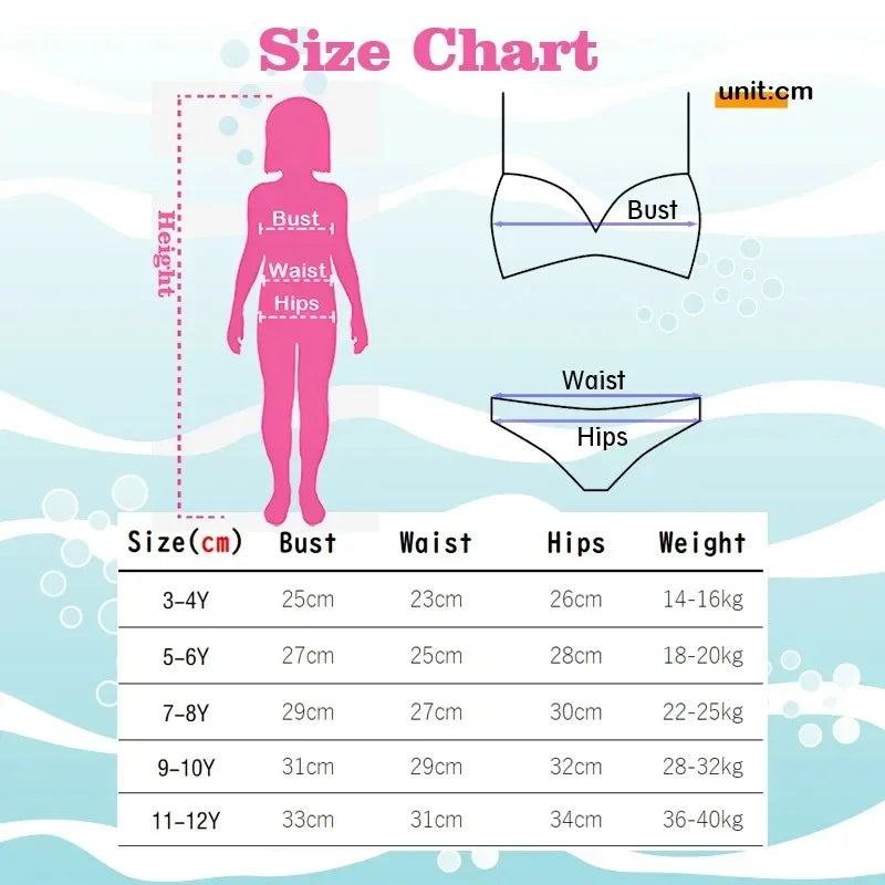 Kids Rainbow Bikini Set – Girls Two-Piece Flounce Swimsuit (Ages 2–10)