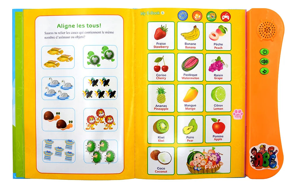 Kids Talking Book – French & English Interactive Early Education Language Learning Toy