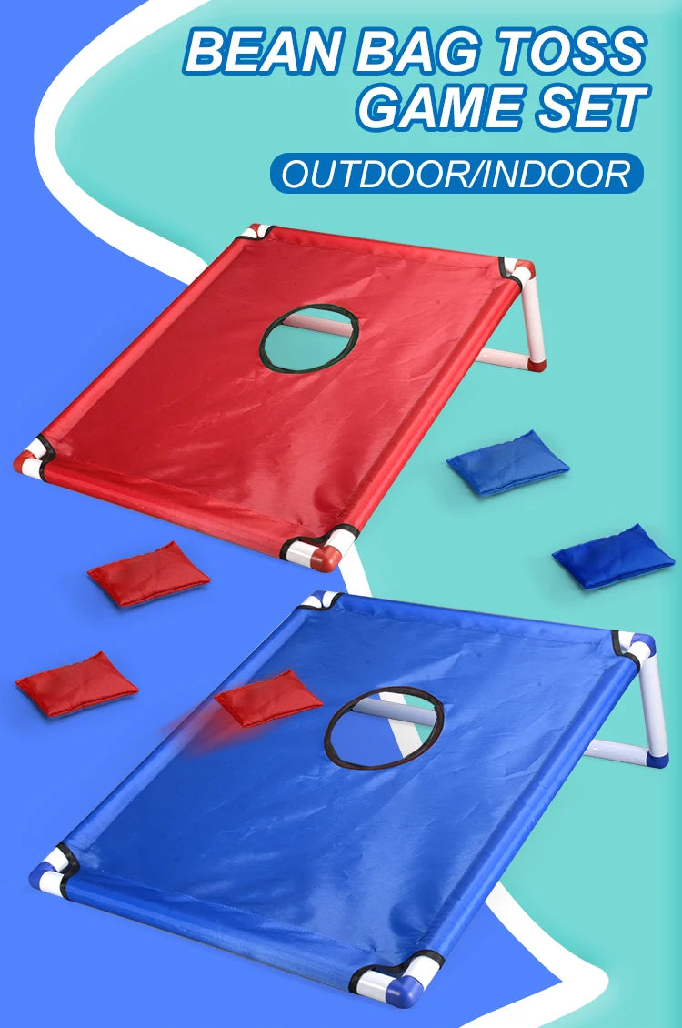  Portable Sandbag Toss Game Kit - 1 Game Board + 6 Bean Bags Outdoor Garden Beach Party Supplies