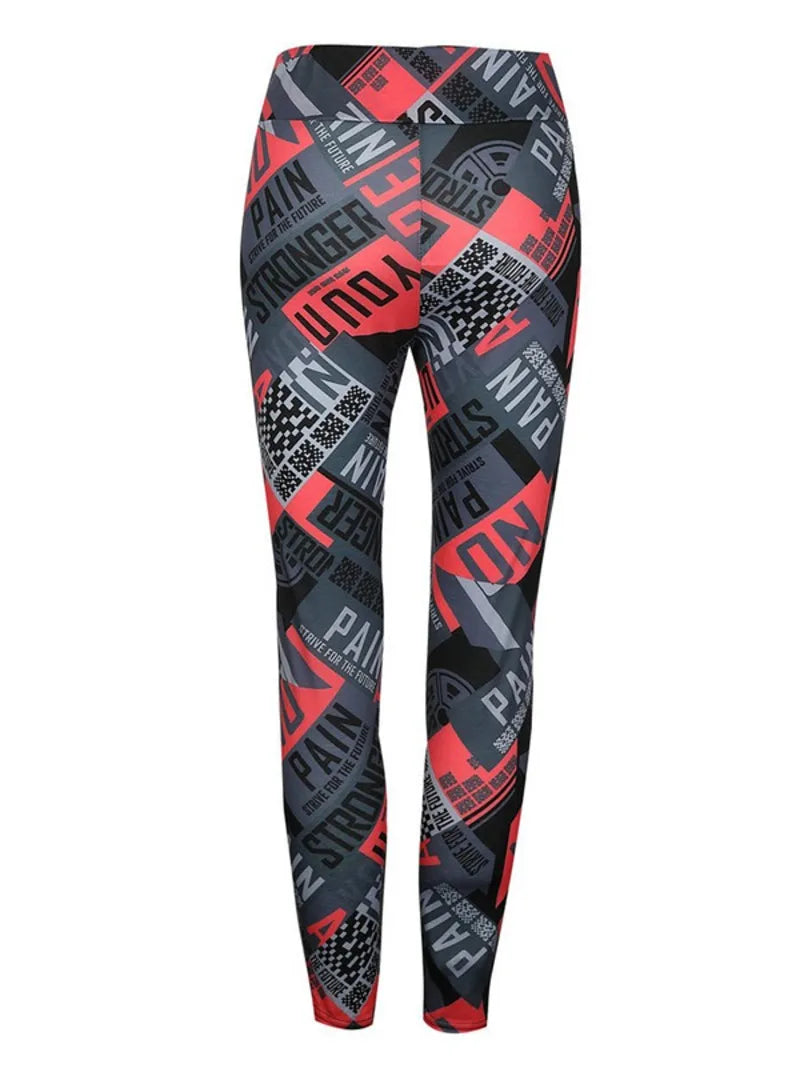 Women's clothing Fashion Wrap Printed Hollow Sports Leggings Printed Wrap Casual Pants Bottoms Sports Pants for Women Black