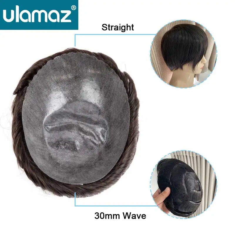 Microskin Hair System for Men | 0.12mm Invisible PU Base | 100% Indian Remy Hair | Knotless Toupee