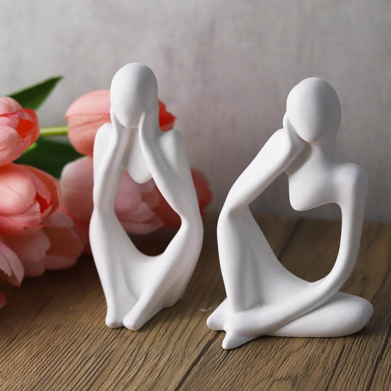 Thinker Statue Silicone Mold | 3D DIY Resin & Plaster Abstract Figure Mould | Nordic Home Decor Craft