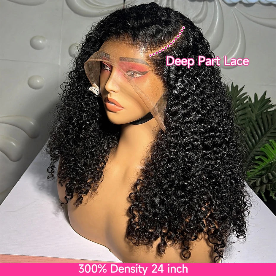 300% Density 30 36 Inch 13x4 13x6 Hd Full Lace Frontal Wig Raw Burmese Curly Lace Front Wig With Spiral End Loose Deep Wave Wigs