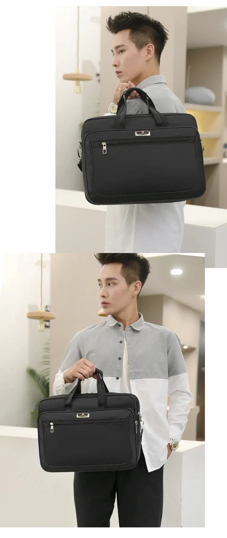 Oxford Cloth Laptop Bags Men Large Capacity Briefcase Business Travel Shoulder Pouch