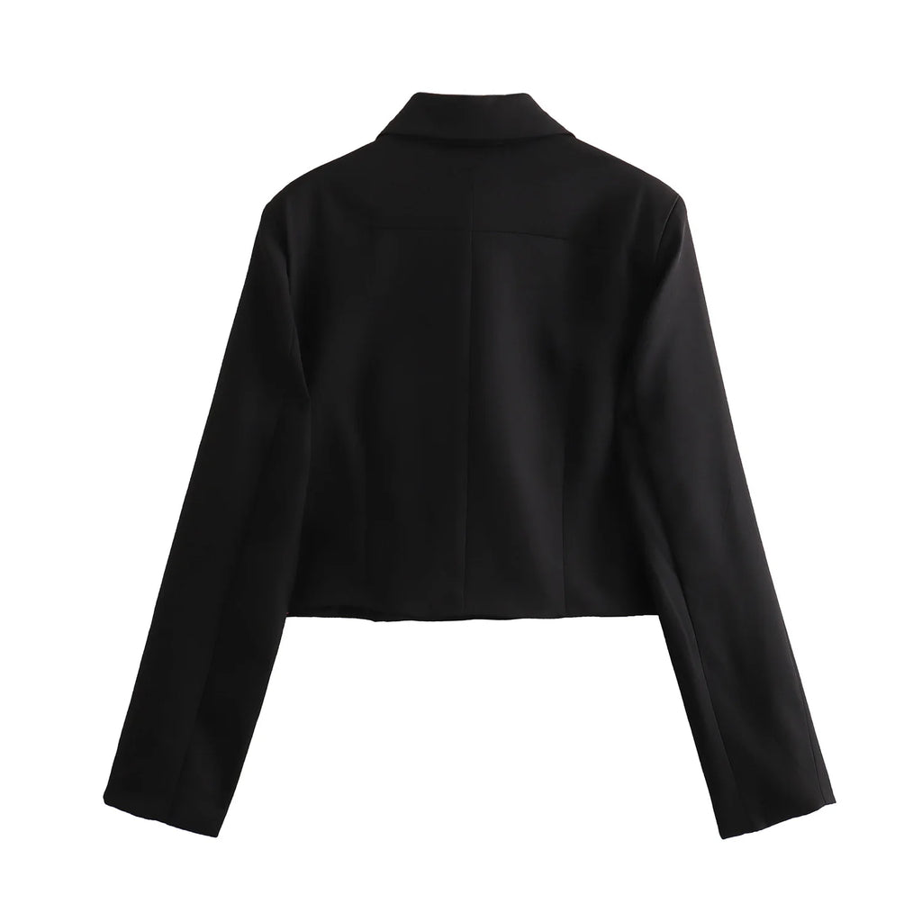 HH Women Fashion Solid Jacket High Street Long Sleeve Covered Button Female Coat With Pocket 2024 Autumn Office Lady Outwear