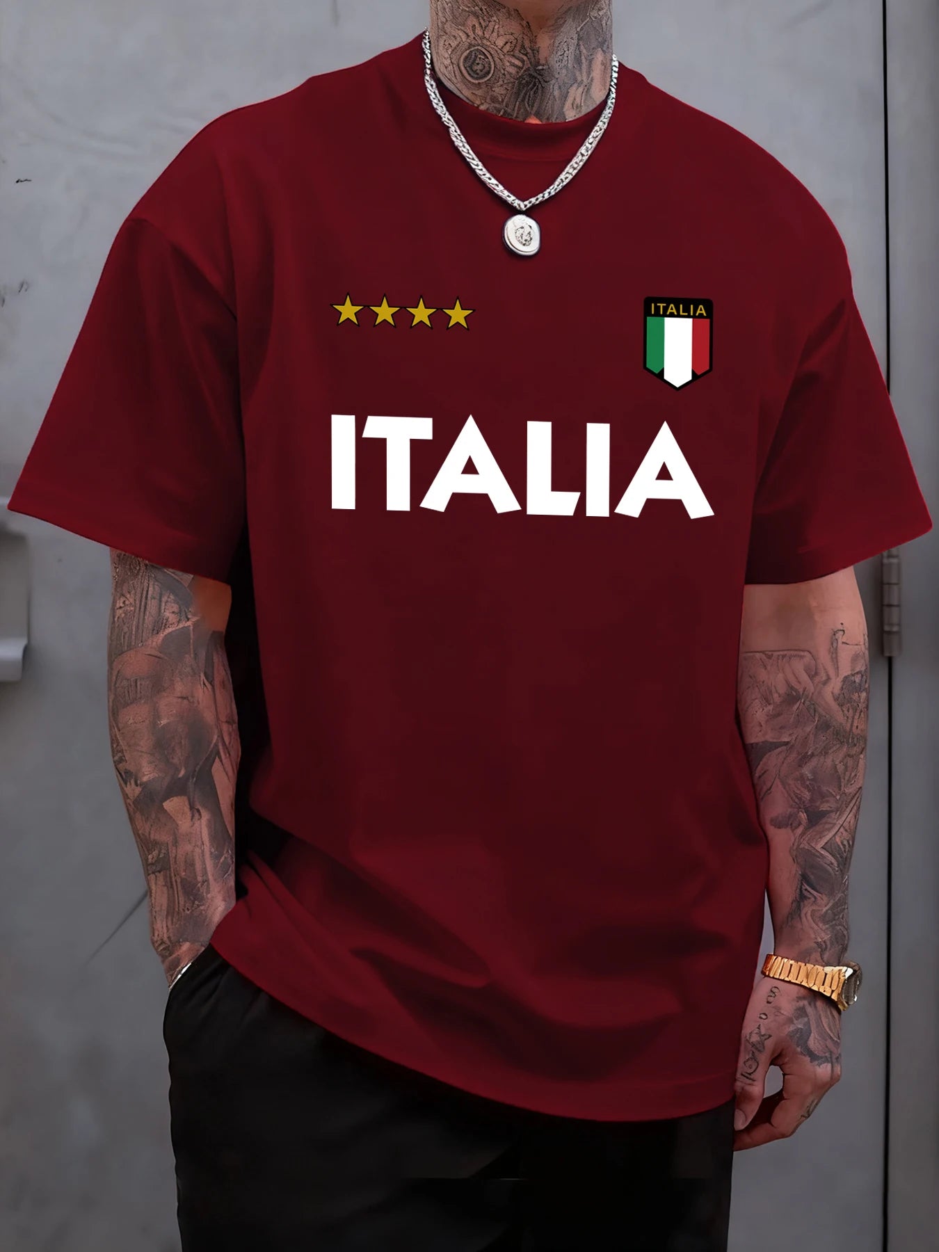 Italian Flag T-Shirt – Unisex Oversized Cotton Casual Summer Tee