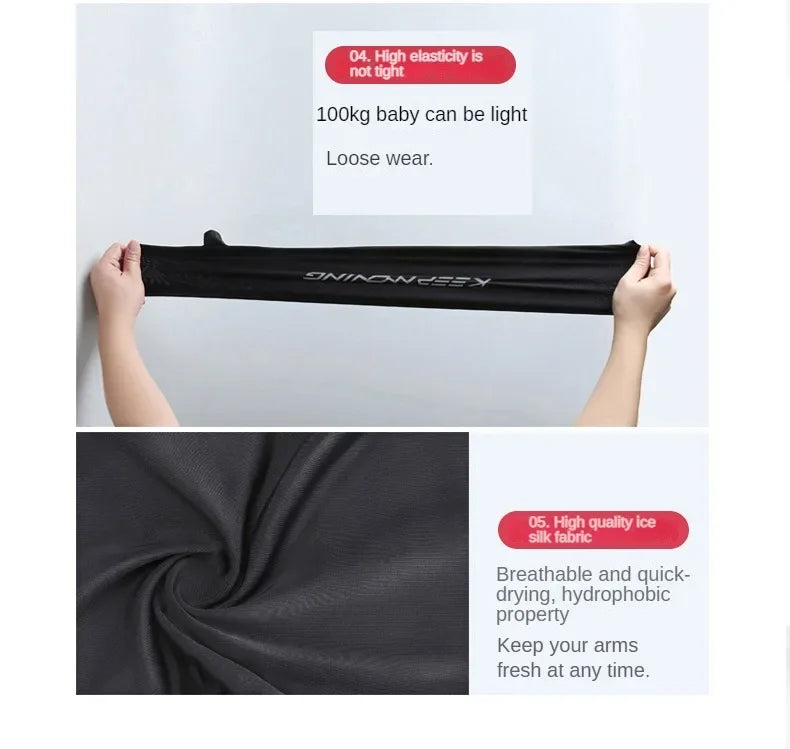 UV Protection Ice Silk Arm Sleeves – Cooling Cycling & Sports Sleeves for Men & Women