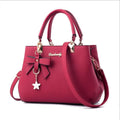 Yogodlns Elegant Women Messenger Bags with flower pendant Office Ladies Totes Pure Leather Handbag for female Crossbody Shoulder