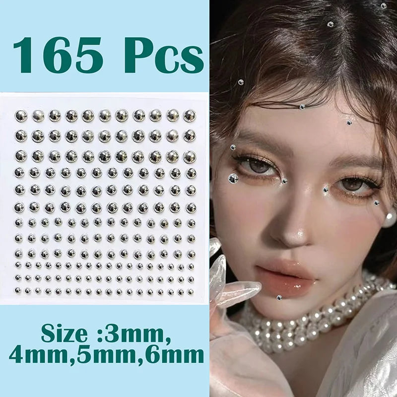 165PCS Non Piercing Lip Nails Sticker Selfadhesive Waterproof Reusable Fake Lip Nail Eyebrow Nose Ring Body Belly Button Jewelry
