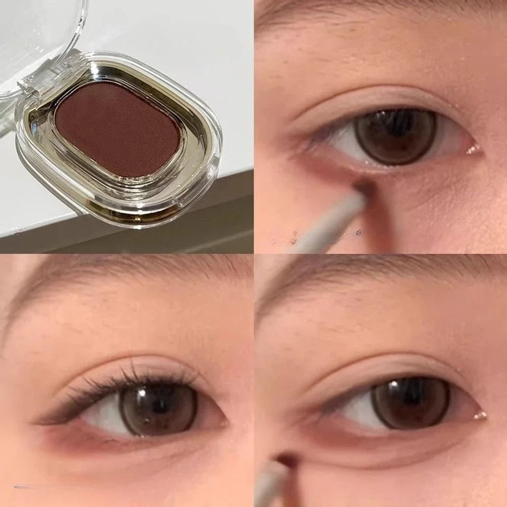 Monochrome Matte Brick Red Eyeshadow Silky Brown Powder Palette Waterproof Lying Silkworm Eyeliner Aegyo-sal Under Eye Makeup