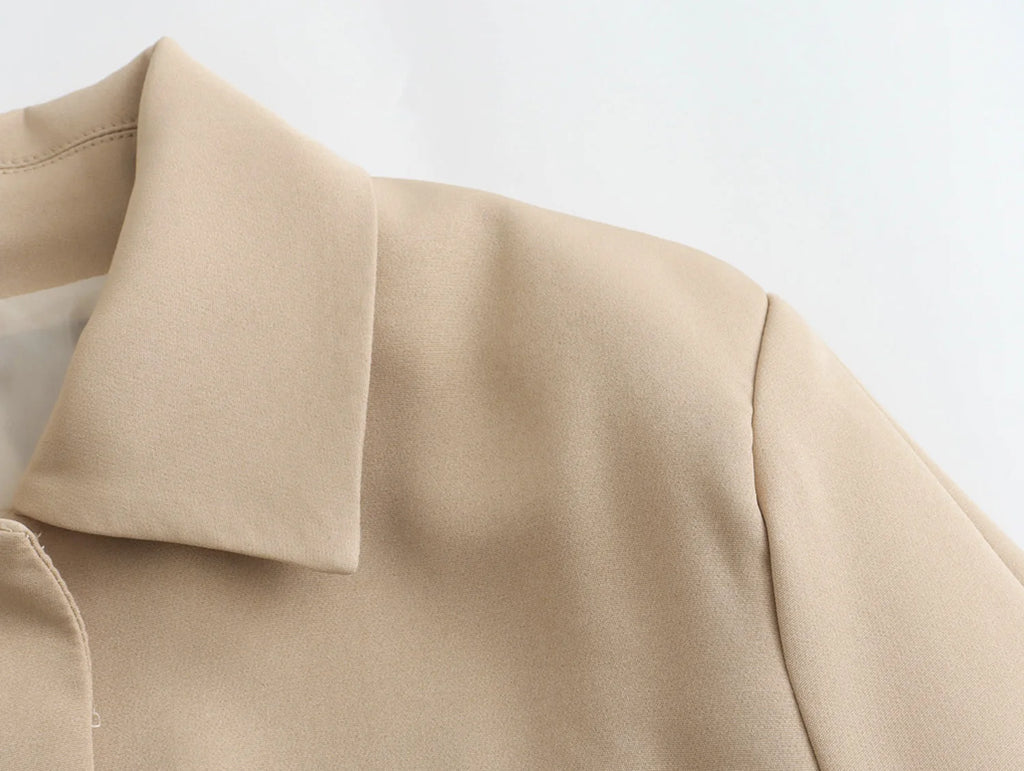 HH Women Fashion Solid Jacket High Street Long Sleeve Covered Button Female Coat With Pocket 2024 Autumn Office Lady Outwear