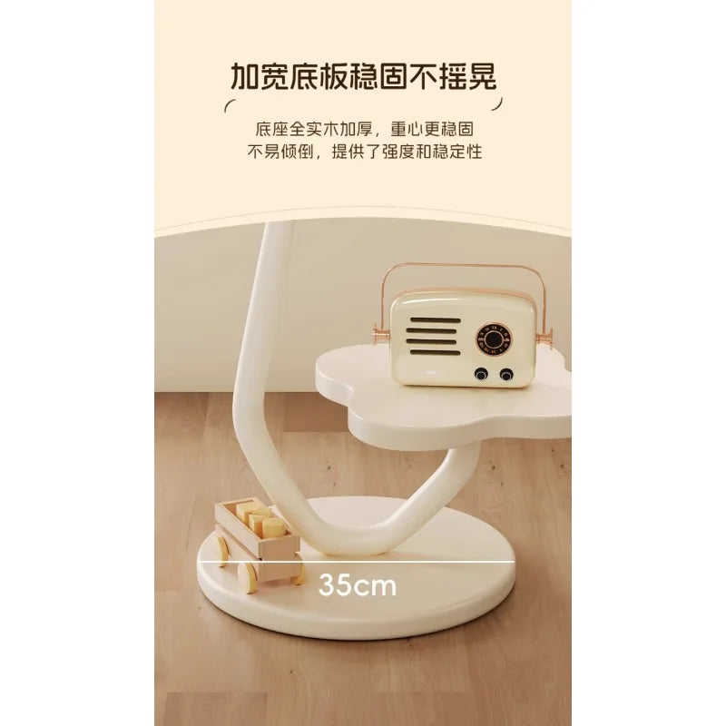 Cream Windblown Hair Coffee Table – Modern Minimalist Small Side Table for Living Room