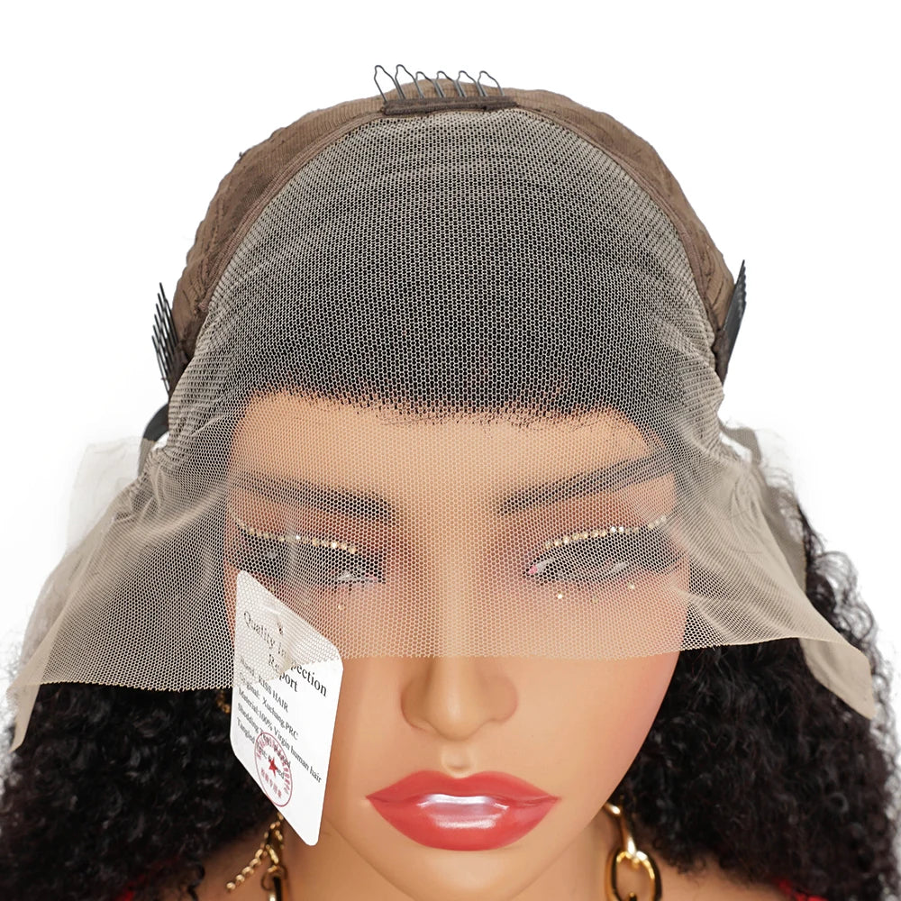 300% Kinky Curly Human Hair Wigs 13*4 Lace Frontal Wig Remy Brazilian Human Hair Extension 4*4 Lace Closure Wigs 13*6 Thick Ends