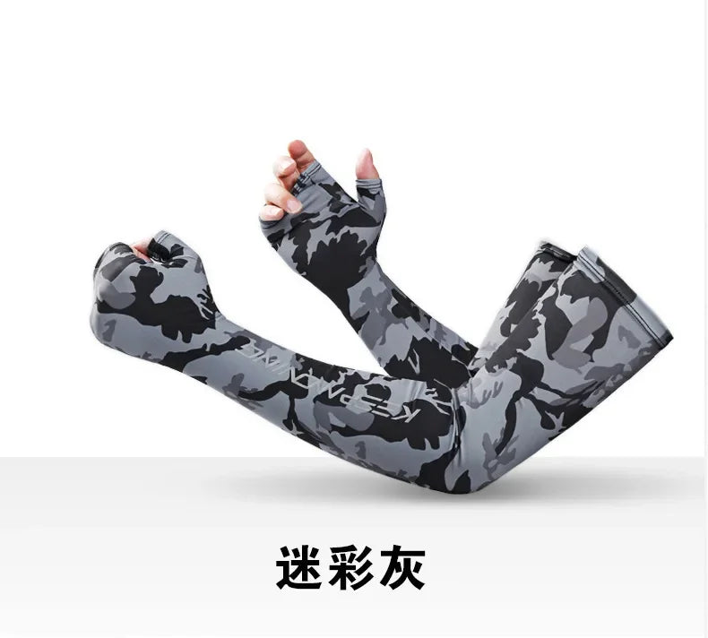 UV Protection Ice Silk Arm Sleeves – Cooling Cycling & Sports Sleeves for Men & Women