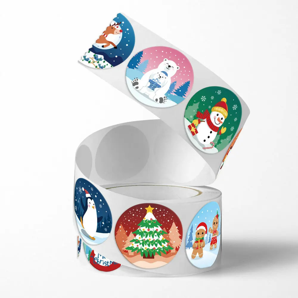 New Christmas stickers high quality self-adhesive gift bags gift boxes birthday tags party stickers Reward Seal sticke