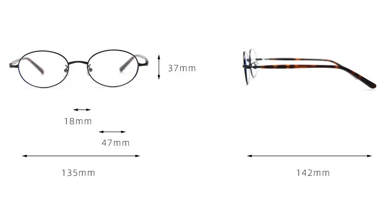 Oval Metal Spectacles Frames – Lightweight Eyeglass Frames for Men & Women