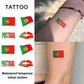 Portugal Flag Temporary Tattoo Sticker, Long-lasting Waterproof, Realistic Non-reflective Fake Tattoo, for Men and Women