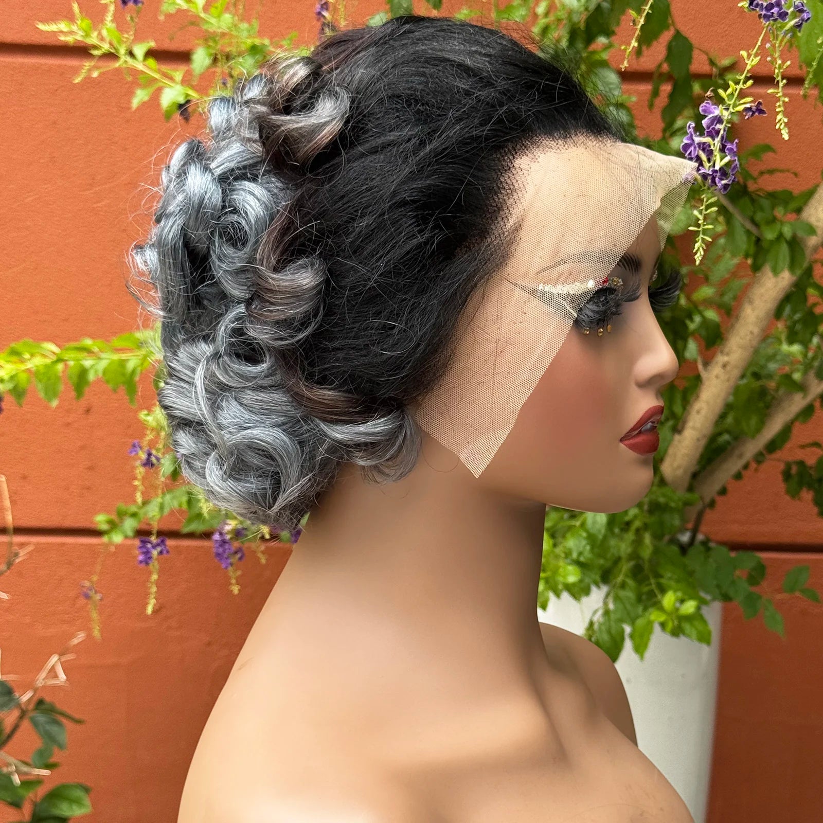 13x4 Transparent Lace Frontal Wig 250% Density Short Bob Loose Wave Human Hair Wigs Bouncy Curly Hair Wigs for Black Women