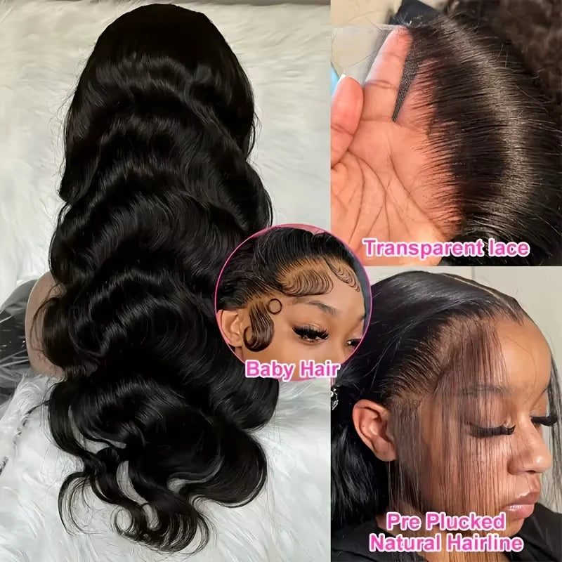 250 Density Natural Color Body Wave Human Hair Wigs 13X6 Hd Lace Frontal Wig 40 Inch Hd Lace Front Wigs Brazilian Hair For Women