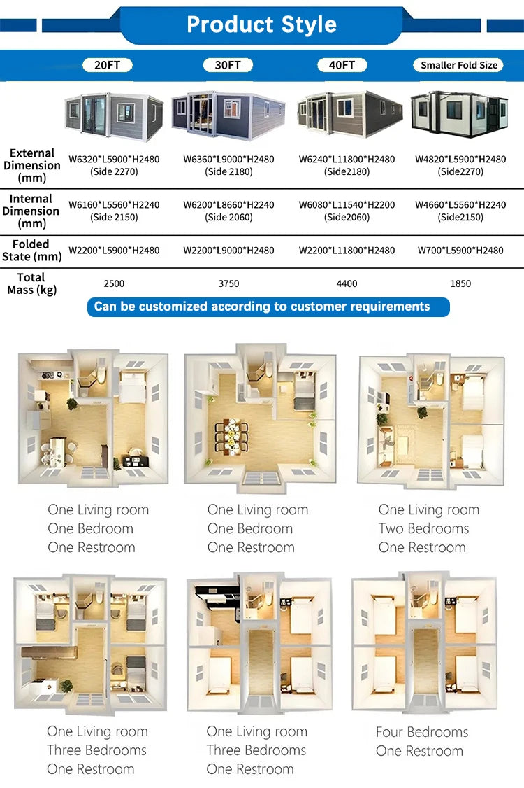 Expandable Container House Prefabricated Home Container Living Prefabricated Villa Prefab Mobile Tiny Home Container House