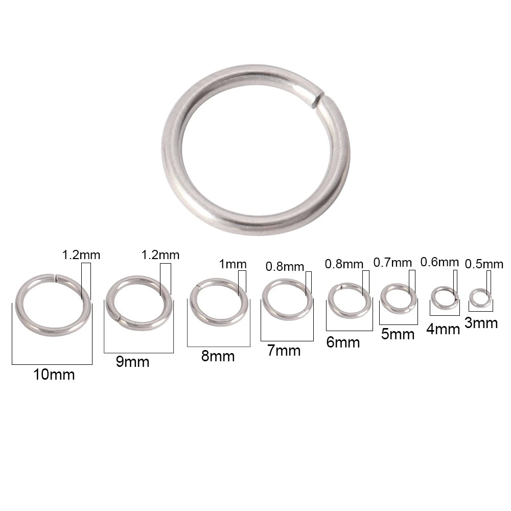 100-200pcs/lot Stainless Steel Open Jump Rings Split Rings Connectors For DIY Jewelry Making Supplies Accessories Wholesale