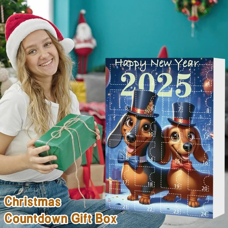 Christmas Advent Calendar 2025 | 24-Day Dachshund Pendant Countdown Blind Box | Holiday Surprise Gift & Tree Decor