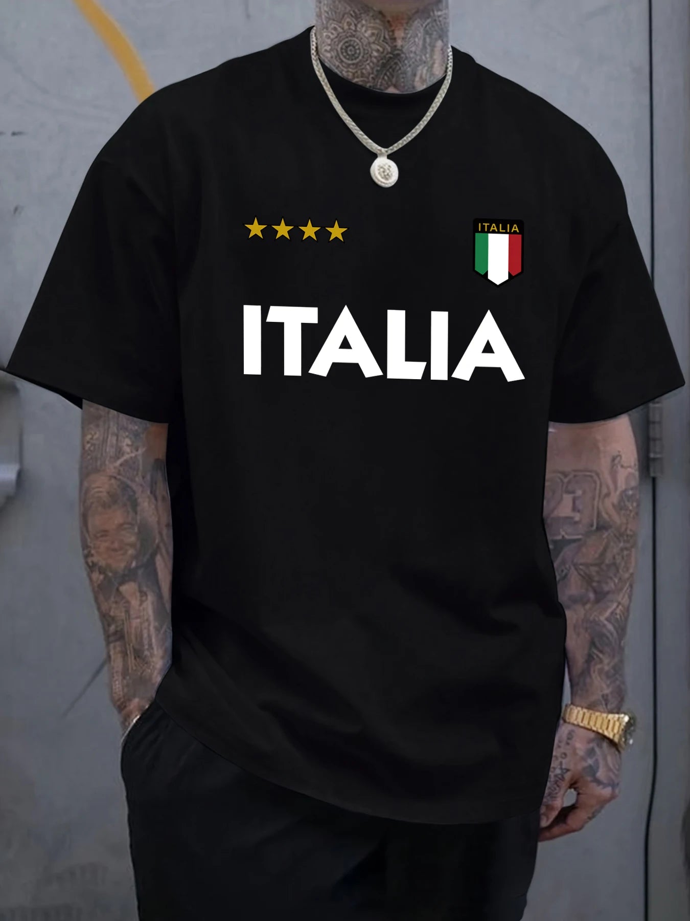 Italian Flag T-Shirt – Unisex Oversized Cotton Casual Summer Tee