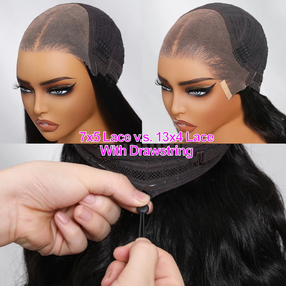 UNice Hair 7x5 & 13x4 Light Yaki Straight Bob Wig With Drawstring 100% Human Hair Short Bob Wigs 150% Density