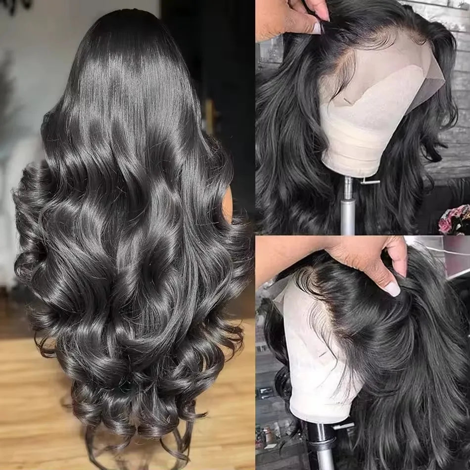 40 Inch 13X6 HD Transparent Body Wave Lace Frontal Wig Loose Wave 13x4 HD Pre Plucked Lace Front Human Hair Wig For Black Women