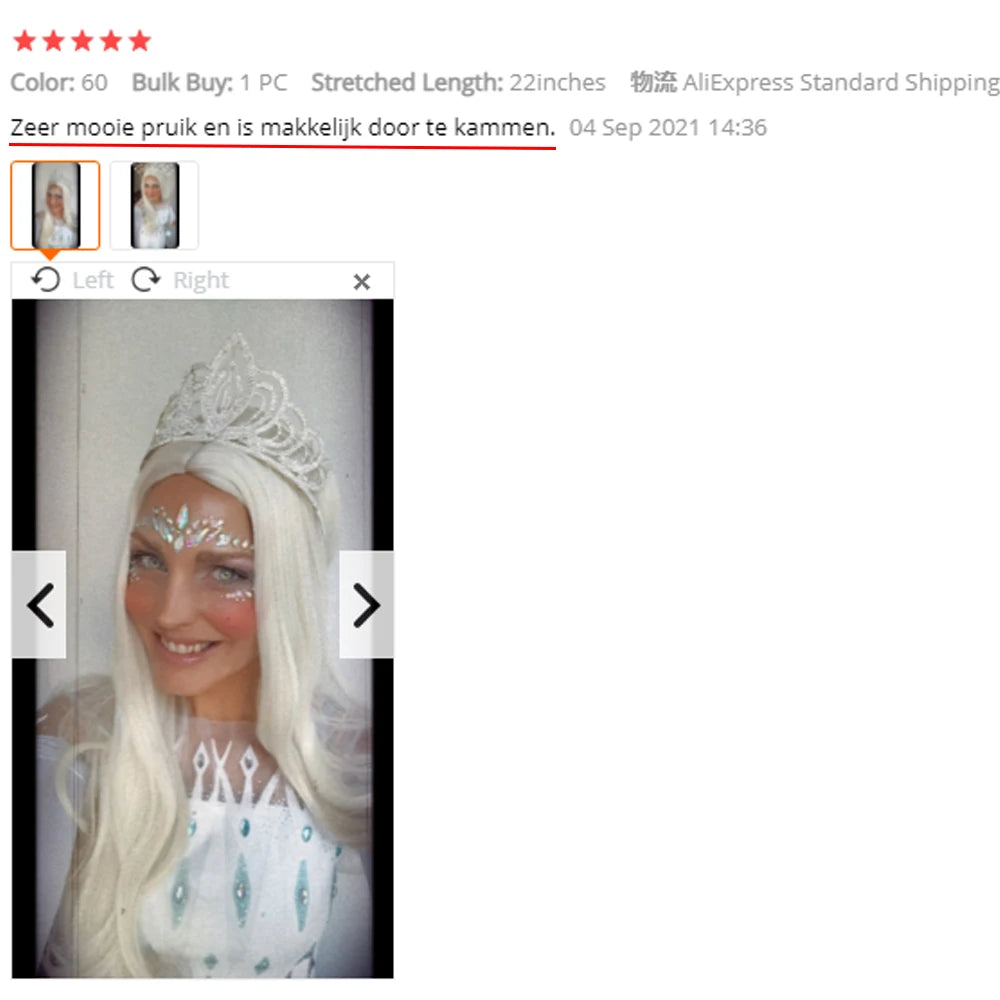 Voguequeen Platinum Blonde Synthetic Natural Wave Lace Front Wig Heat Resistant Fiber Cosplay For Women