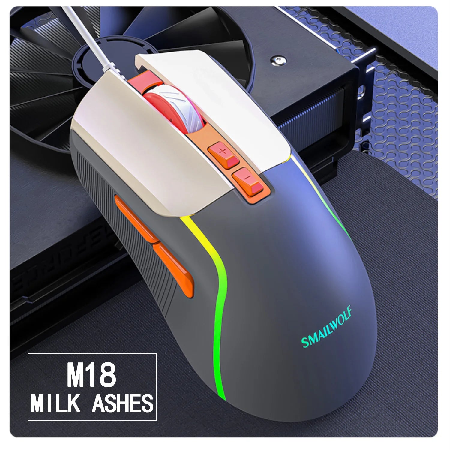 SMAILWOLF M18 RGB Gaming Mouse – Wired USB Ergonomic E-Sports Mouse for PC & Laptop