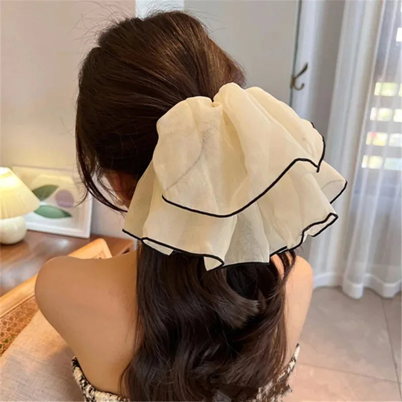 Fairy Oversized Scrunchies Elastic Hair Bands Ponytail Holder Rubber Hairband Elegant Hair Rope Tie for Women Hair Accessory