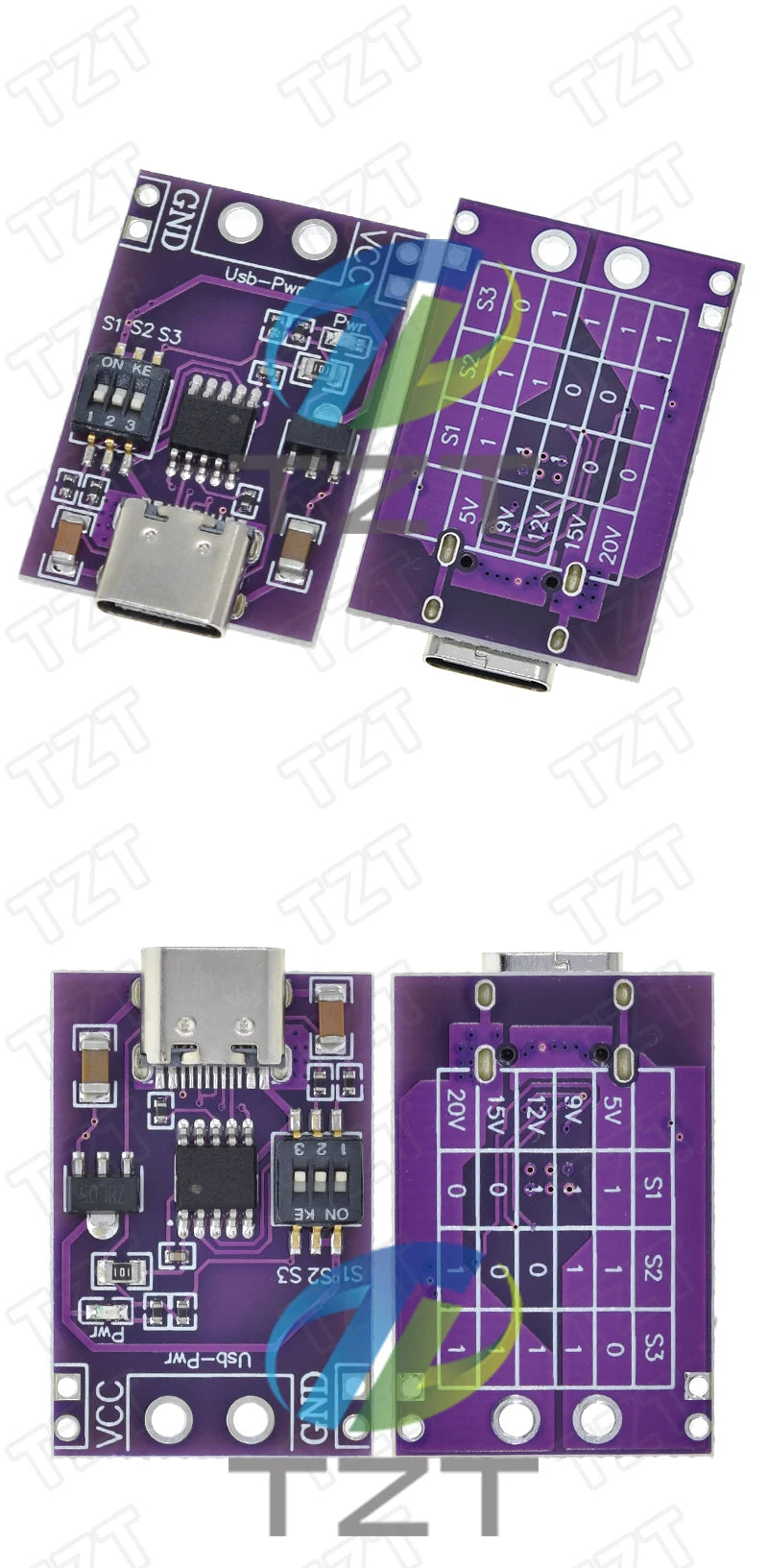 USB-C Fast Charge Trigger Module – QC AFC PD2.0 PD3.0 to DC Polling Detector for Notebook Power Supply