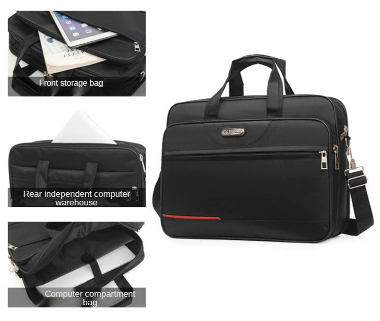 Oxford Cloth Laptop Bags Men Large Capacity Briefcase Business Travel Shoulder Pouch