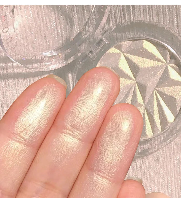 Brightening Face Highlighter Palette Waterproof Monochrome Pearlescent White Silver Highlight Makeup High Gloss Face Repairing