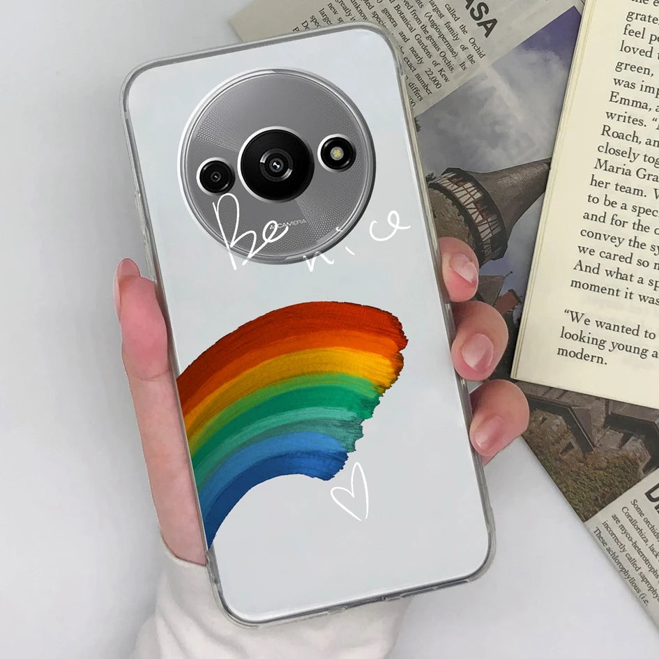 Xiaomi Redmi A3 Phone Case – Butterfly Coloured Drawing Back Cover with Screen Protector