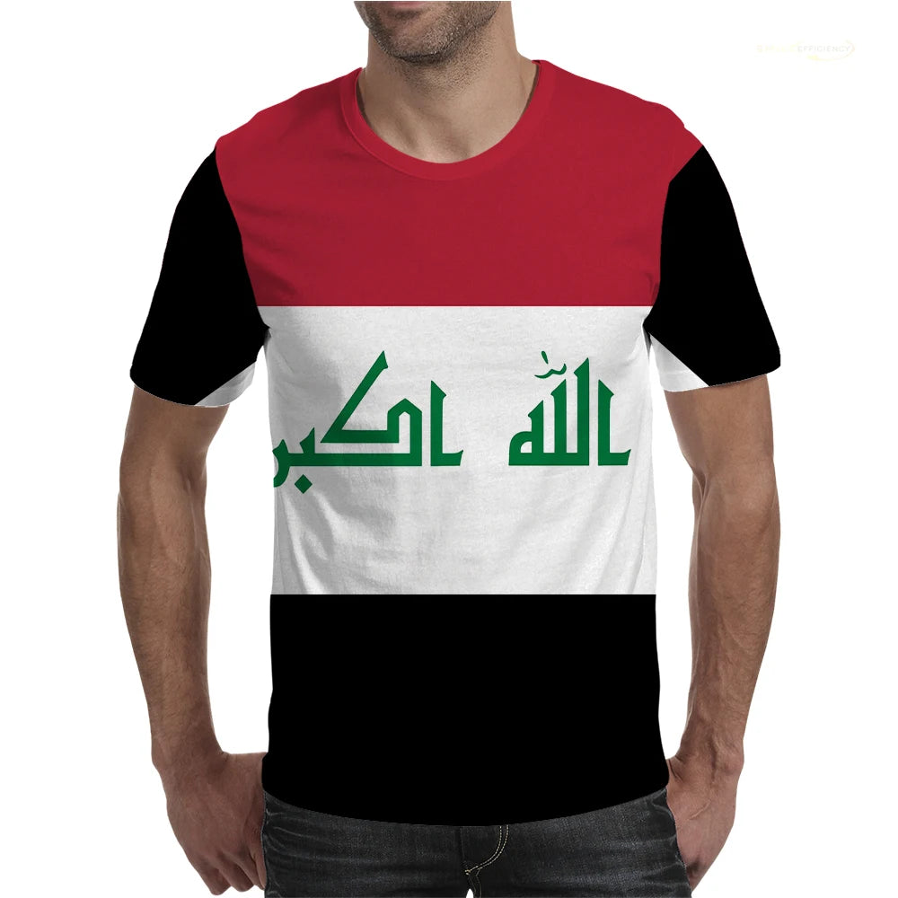 Iraq Flag Graphic T-Shirt – Casual Sports Tee for Men & Women Football Fans