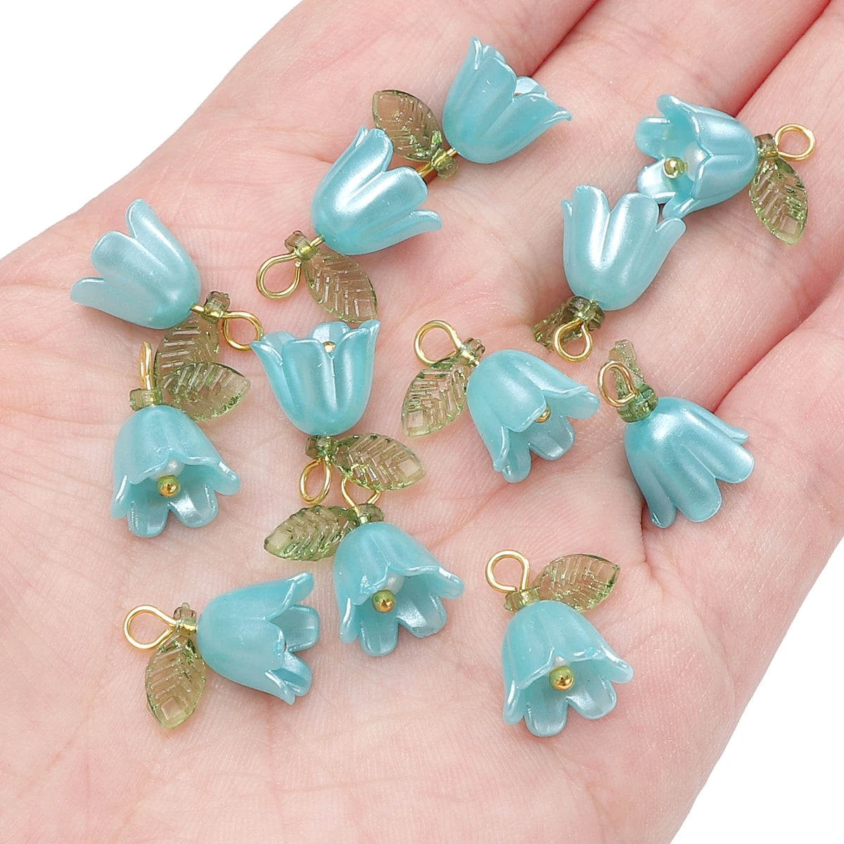 11x14mm 2-10Pcs acrylic lily of the valley flower bud beads plated with colored loose beads, handcrafted DIY making jewelry brac