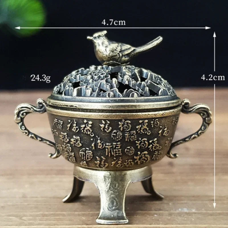 1pc Lucky Incense Burner Metal Lotus Incense Burner Bowl Incense Holder With Handle Yoga Meditation Home Decor