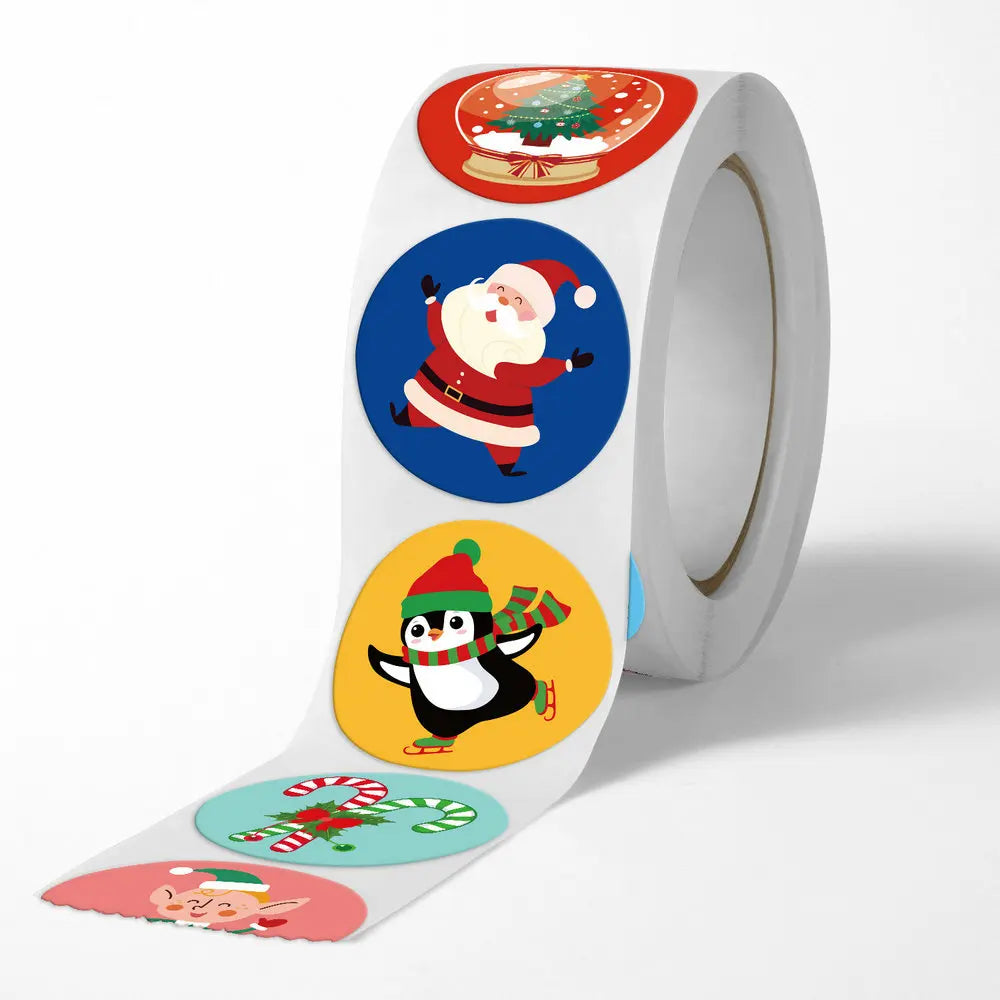New Christmas stickers high quality self-adhesive gift bags gift boxes birthday tags party stickers Reward Seal sticke