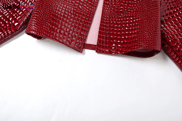 Faux Leather Snake Print Crop Jacket – Women's Streetwear Outwear Coat
