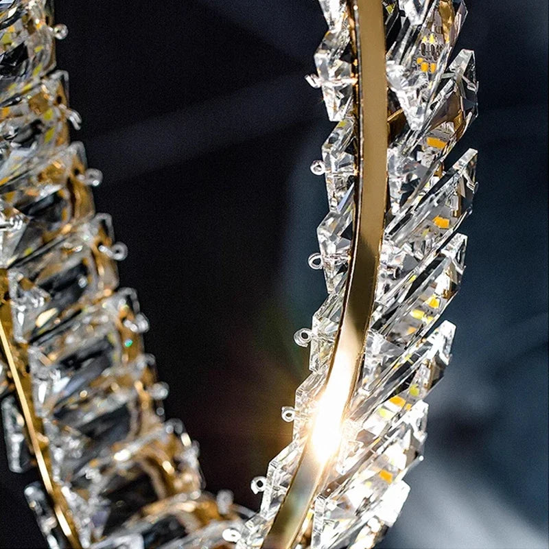 Luxury LED Crystal Pendant Light | Modern Chandelier for Bedroom & Living Room | 3 Color Modes | 90–260V