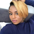 Sleek Glueless HD Lace Wigs Short Pixie Bob T Part Lace Front Human Hair Wigs For Women Peruvian Remy Hair Ombre Blonde 613 Wig