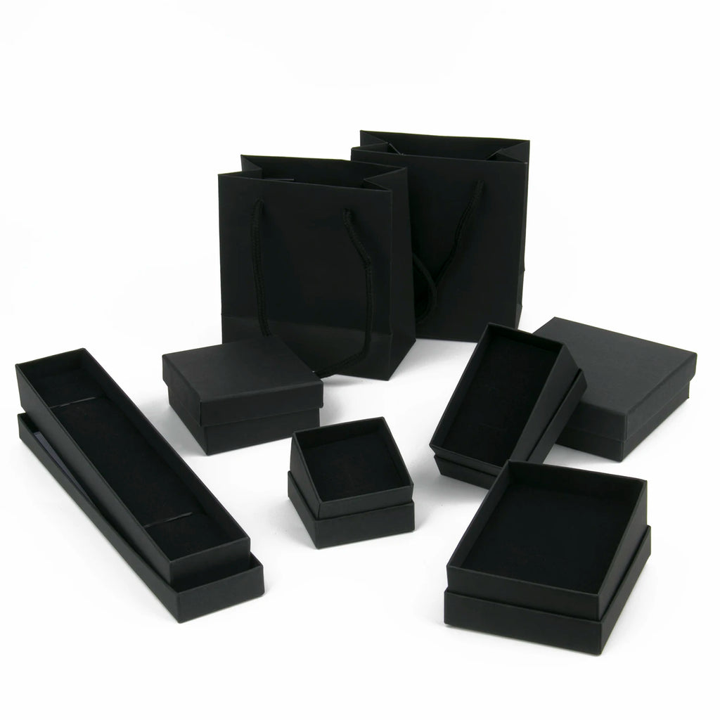 1PCS Black Square Jewelry Display Gifts Box Organizer Engagement for Ring Earring Brooch Necklace Bracelet Packaging Boxes